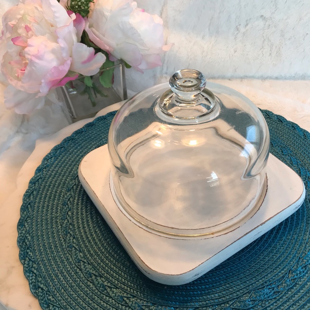 🌸SWEET SHABBY CHIC COVERED CHEESE PLATE🌸